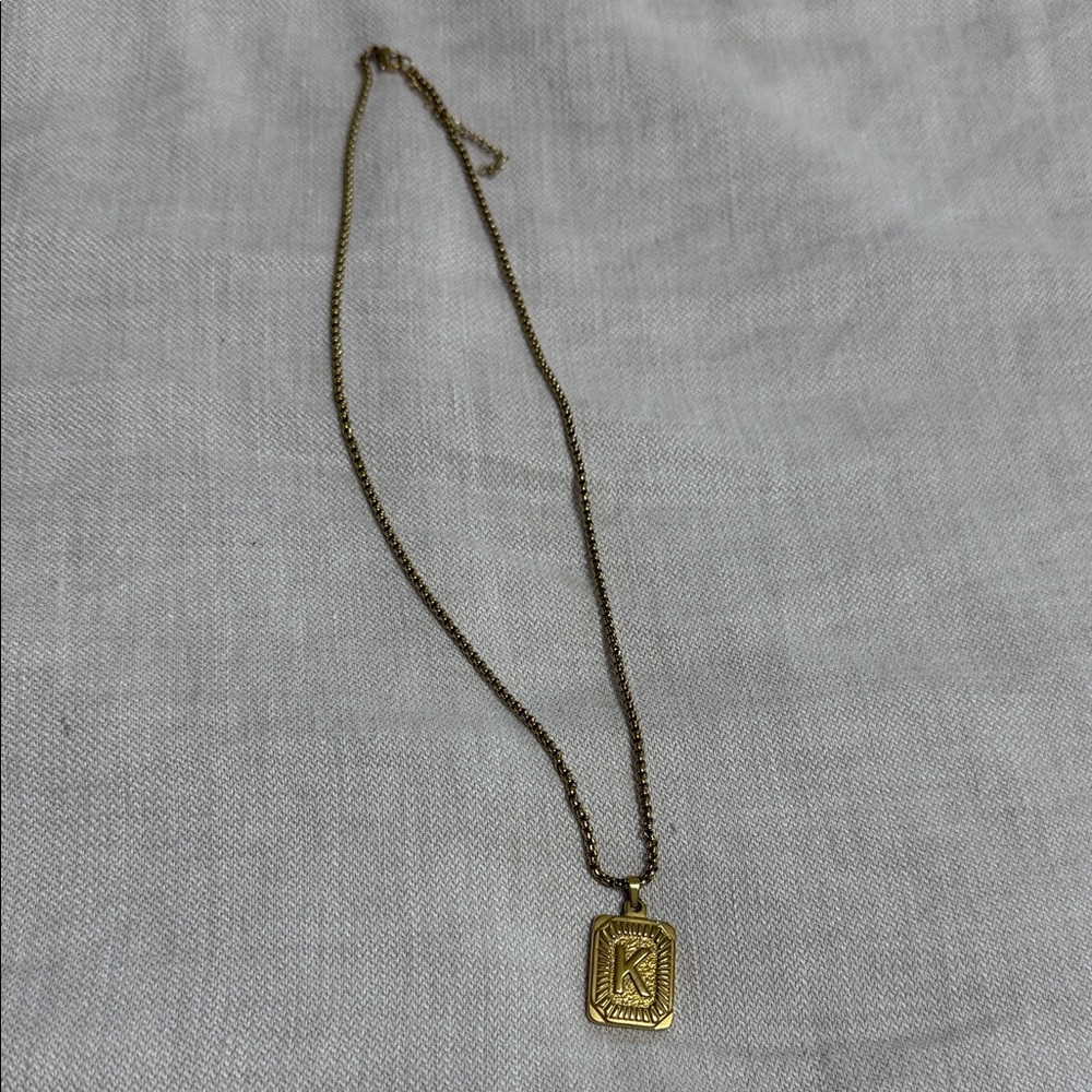 Gold Initial Pendant Necklace